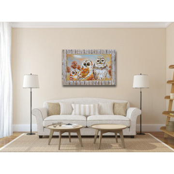 Family of Owls Wall Art Oil Painting