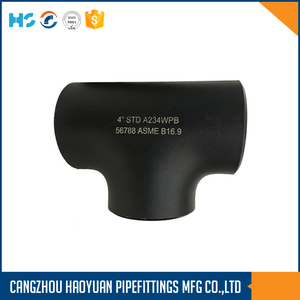 Carbon Equal Tee 316L accesorios de acero negro