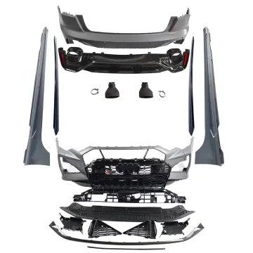 RS6 Style Body Kit for Audi A6 C8 2019-2022 - Includes Bumpers, Grille, Side Skirts, and Exhaust Tips