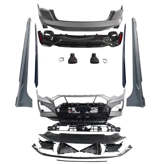 RS6 Style Body Kit for Audi A6 C8 2019-2022 - Includes Bumpers, Grille, Side Skirts, and Exhaust Tips