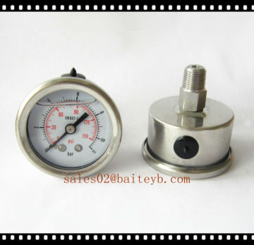 1.5" All stainless steel oil filled seismic pressure gauge ,1/8 NPT back connection