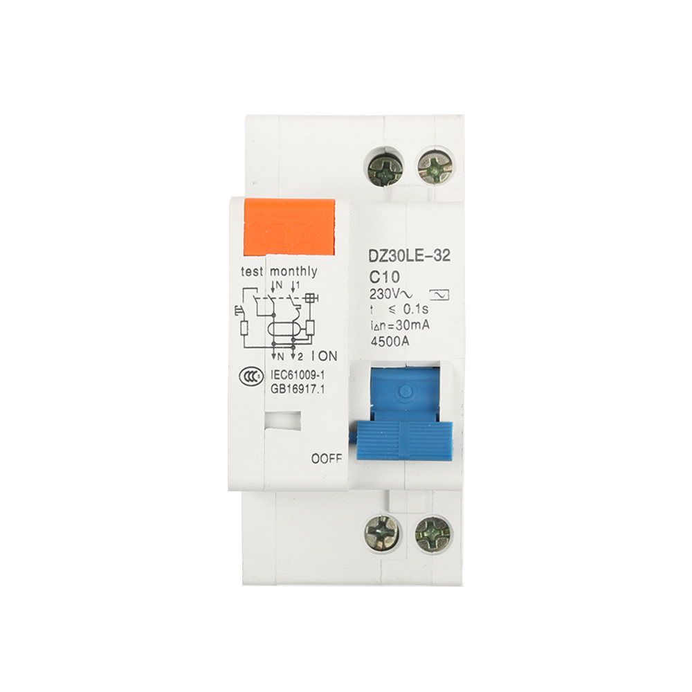 DPNL DZ30LE-32 1P+N 10A 16A 20A 25A 32A 230V 50/60HZ Residual Current Circuit Breaker With Over Current Leakage Protection RCBO