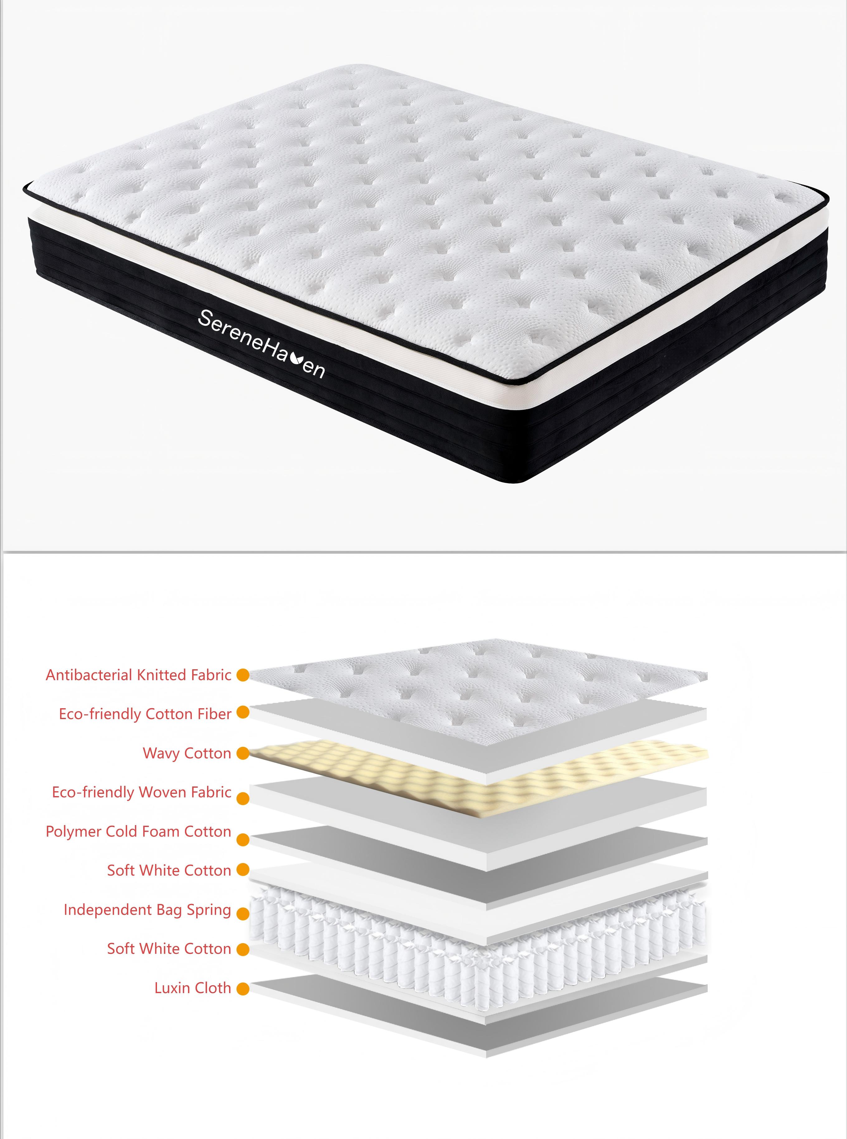 300g Antibacterial knitted Fabric spring mattress (4)