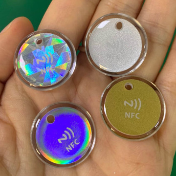 Custom Printing Epoxy NFC RFID Mini Stickers 13.56MHz Tags for Social Media
