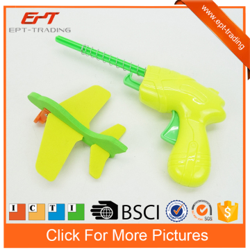 Outdoor toys plastic eject flying plane rubber band gun toy for kids