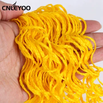 Curly ZiZi Box Braid Crochet Hair 28 Inch Yellow Wavy Box Braids Crochet For Fashion