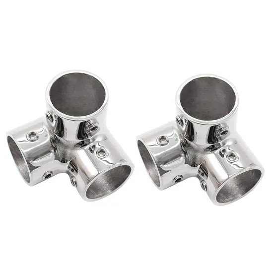 Marine Grade 316 Stainless Steel 3 Way Corner Elbow Boat Handrail Fitting