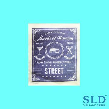 Colorful design garment woven main label