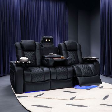 Luxus echtes Leder -Liegesofa mit Konsole und Couchtisch
