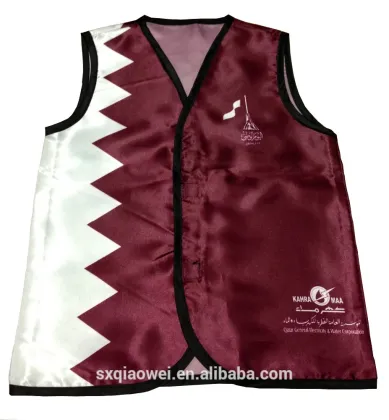 Hot sales Qatar flag design vest/ promote vest/ kids vest/ flag print vest/national day vest