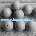 Encantos de cuentas redondas opacas acrílicas de 6-20 MM para fabricación de joyas de pulsera