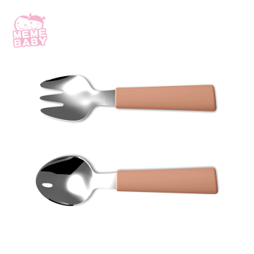 Cucchiaio in acciaio inossidabile in silicone e set di forcelle