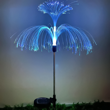 Custom Color IP65 Waterproof Solar Fiber Optic Flower Outdoor Lamp