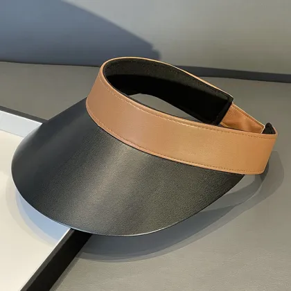 Custom PU Leather Big Brim Sun Protection Hat