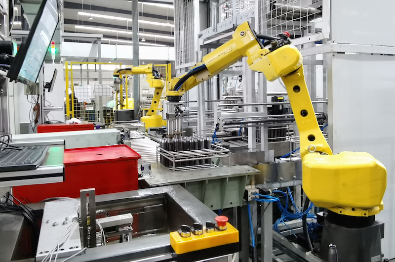 Robot operation production line