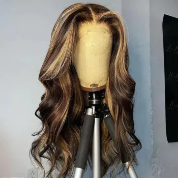 100% Real Mink Brazilian Human Hair Highlight bob Wig Ombre Color Lace Frontal Lace closure Cuticle Aligned Virgin Hair Wig