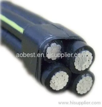 Awg Standard Abc Power Overhead Cable Quadruplex Cable 3*6awg+1*6awg 