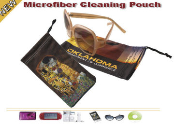 Customized Logo Printing Microfiber Mobile Phone Pouch, Microfiber Cleaning Pouch