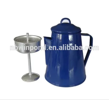 carbon steel metal enamel camping coffee pot