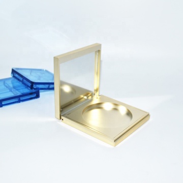 Caso de sombra de ojos magnética de lujo: caja de contenedor de bronceador cosmético de zafiro personalizado, paleta de colores individuales de 44 mm