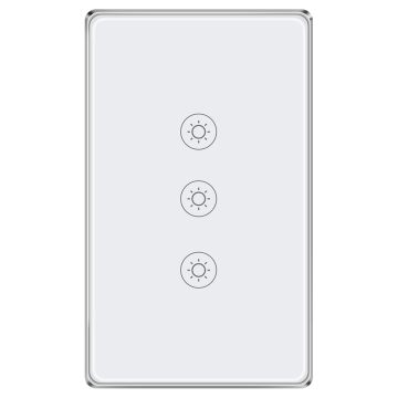 3gang Zigbee Touch Light Switch Tanpa Kawat Neutral - Au US Standard Tempered Glass Aluminium Frame