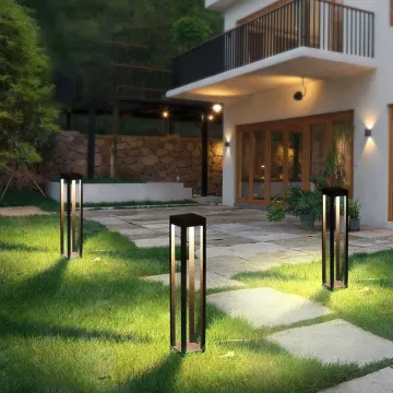 Waterproof Solar Garden Light - 60cm/80cm Modern LED Bollard Post Light for Outdoor Pathway and Lawn