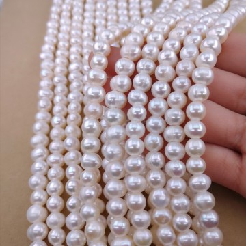 Wholesale 8-9mm White Round Pearl Necklace - Freshwater Natural Cultured Pearl Strand
