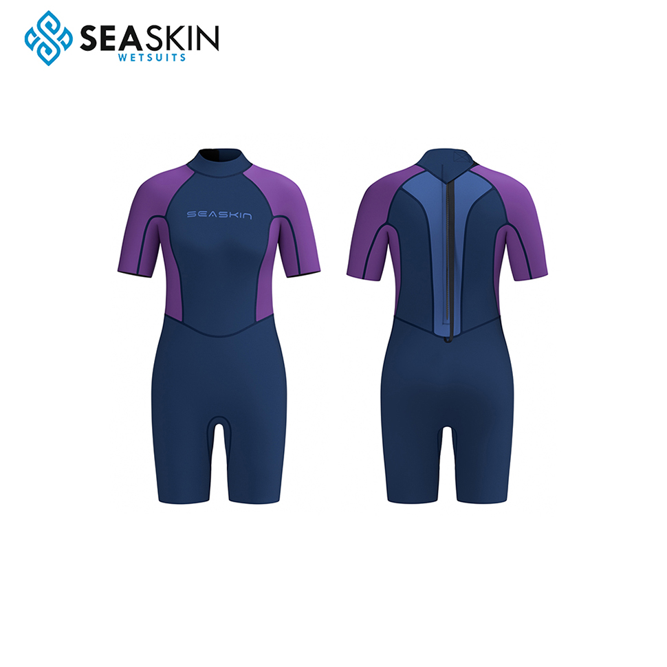 Seaskin Neoprene Dewasa Kembali Zip Menyelam Shorty Wetsuit