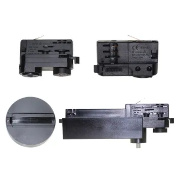 LEDEAST 4-Wire 3 Phase Track Rail Adapter - 3 Circuit Power Connector Joint for Line Track Light with DALI Coupler