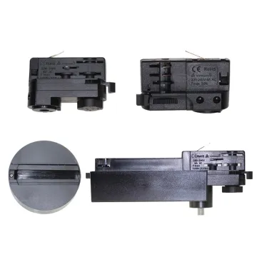 LEDEAST 4-Wire 3 Phase Track Rail Adapter - 3 Circuit Power Connector Joint for Line Track Light with DALI Coupler