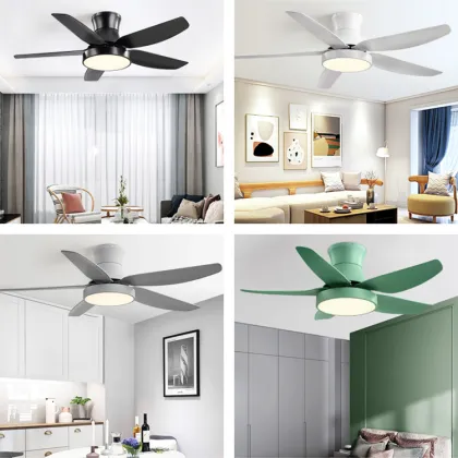 Copper Motor Modern Ceiling Fan Lights for Home Decoration