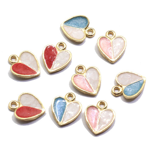 Beau coeur mignon rose bleu rouge beau haut trou pendentif perles 100 pièces/sac Kawaii pour bébé enfants filles collier bracelet fabrication