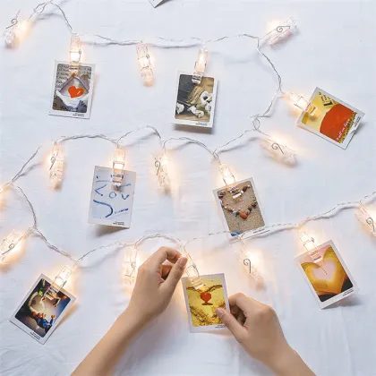 DIY Wedding Party Decoration: LED Fairy Lights & Photo Clip String Lights