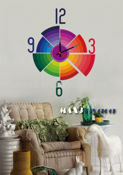 Fashion kids wall clock digital wall sticker clock with pendulum for home
