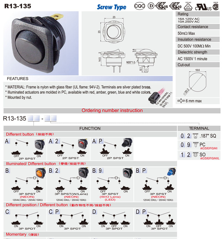 Automotive Rocker Switches