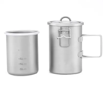 Multifunctional 900ml Titanium Cooker Cooking Pot Set