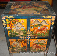 Antique Tibetan Bedside Cabinet 