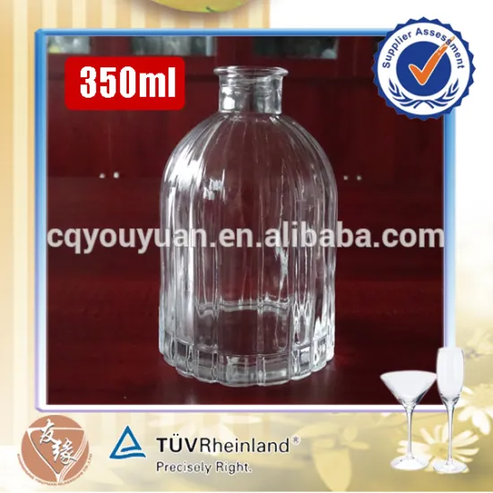 factory wholesale decaled frosted refillable 350ml strong round flint glass reed diffuser bottles wholesale