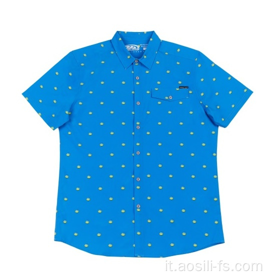 Camicia da uomo in poliestere spandex