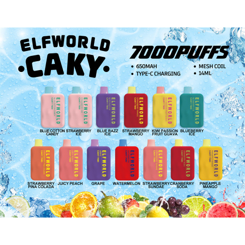 Wholesale Elf World Caky 7000Puffs Rechargeble Vape