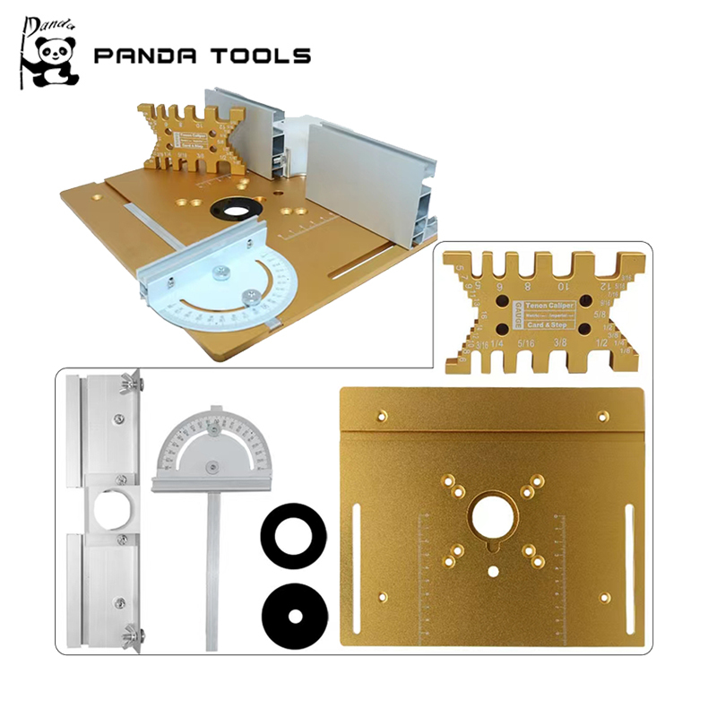 Mini Wood Router Table Insert Plate with Miter Gauge and Fence for Electric Engraving Machine