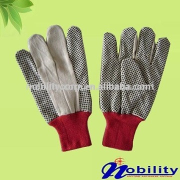 6-12 oz Twill Cotton 100% knitted Safety Glove Red Cuff polka Dots Hand Glove