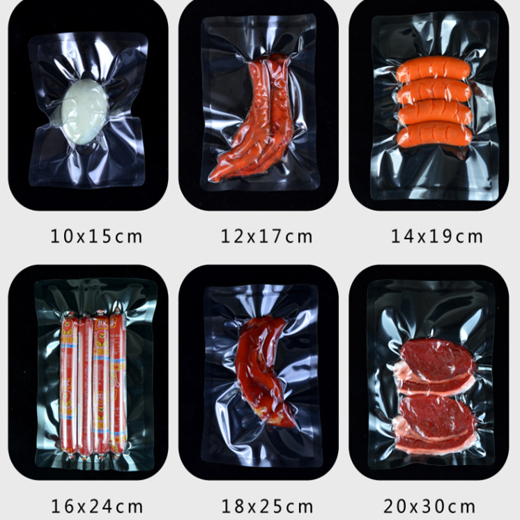 Moisture Proof Heat Seal Transparent Plastics Nylon vacuum sealer bags For Food Meat Fish and Nuts