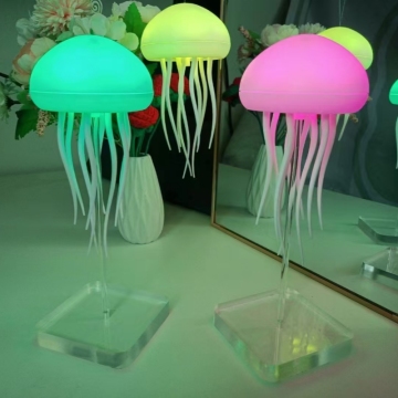 USB Replaceable DIY LED Night Light Jellyfish Lamp with Sound Control for Art Decor