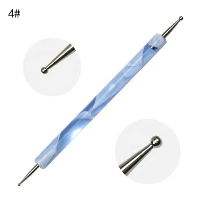 Qianya 2021 Blue and Purple Nail Art Dotting Tools - Double End Brush Pen