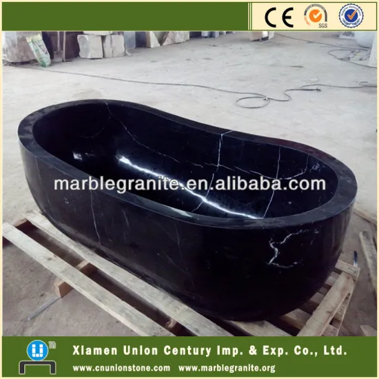 Luxury black marble stone bath