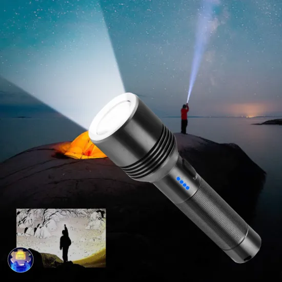 2000 Lumen Super Bright XHP50 Long-Range Rechargeable Flashlight with High Power LED