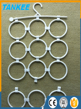Round Plastic Scarf Hanger , Clothes hangers with round holes, Folding clothes Rack