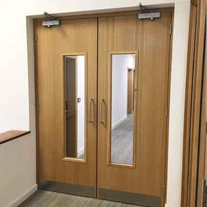 glass window internal fire doors for wooden door