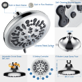 8 Function 5.5 Inch Brushed Nickel Bathroom Overhead Showerhead - Water Saving SH8730BK